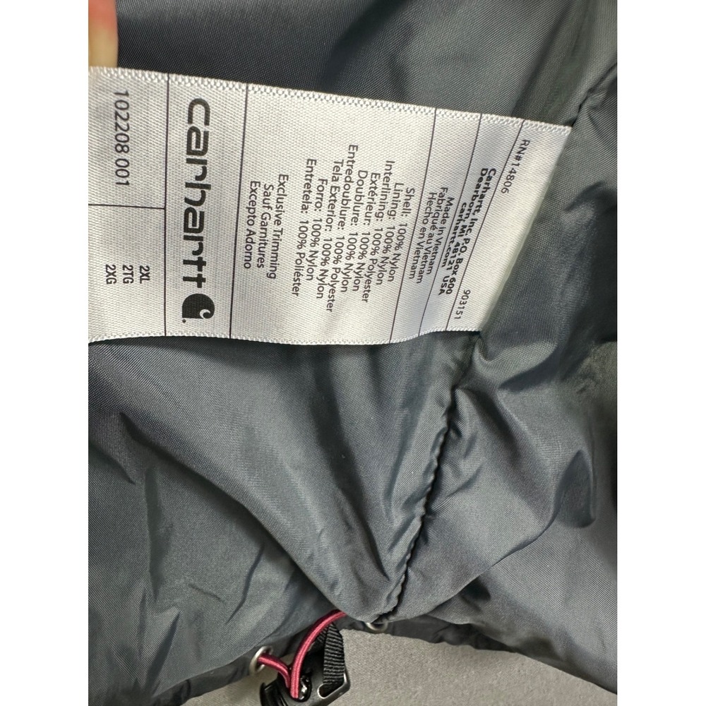 Carhartt Rain Defender Mens 2XL Relaxed Fit Quilted Jacket Gray OJ2208-M BCS - Picture 16 of 16